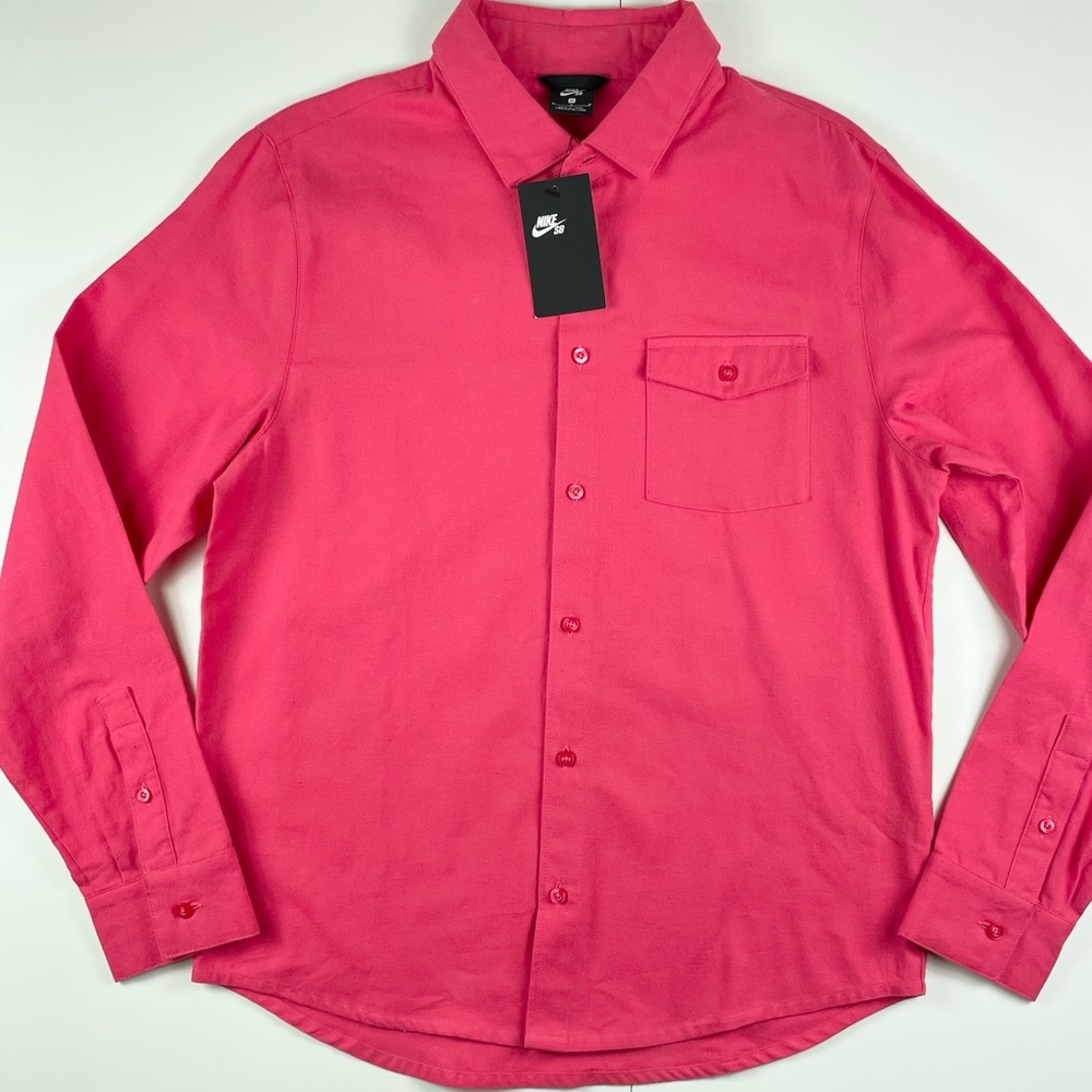 Nike SB Flannel Skate Button Front Top Pink CV4449-646 Large and XL